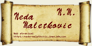 Neda Maletković vizit kartica